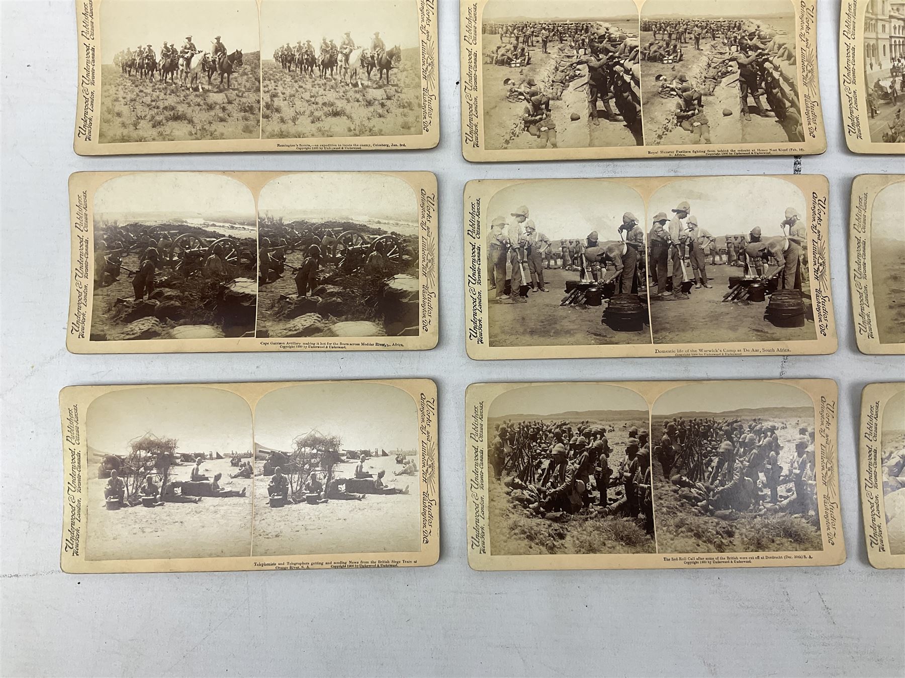 Approx. 20 stereoview cards of Boer War interest by Underwood & Underwood