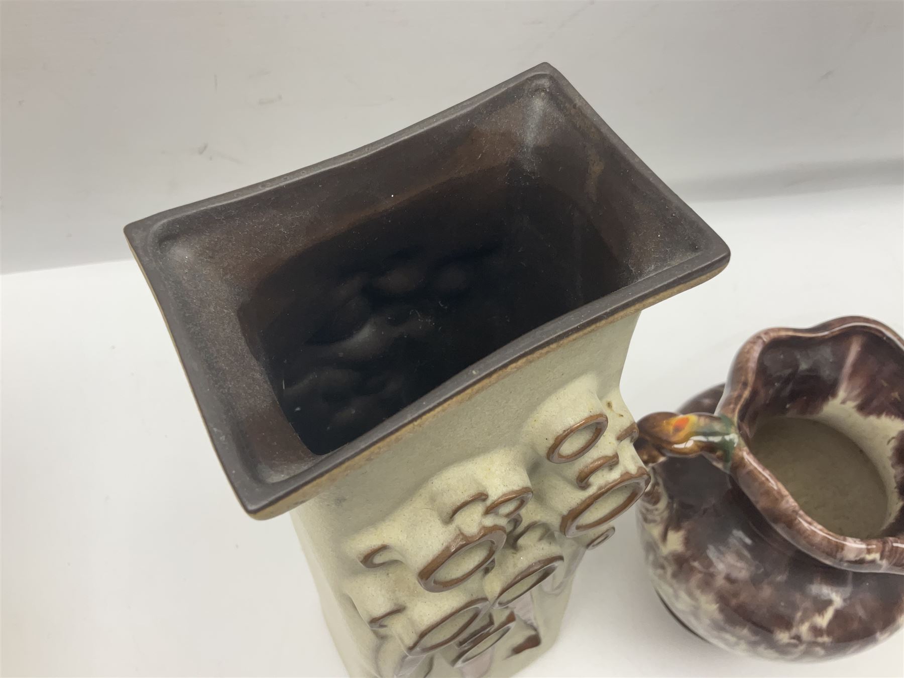 Jema Holland long neck Dachshund dog figurine, together Large Shelf Pottery Art Vase and a jug, Dachshund H34cm