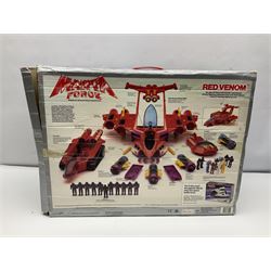 Two 1980s Bluebird Manta Force spaceship playsets - Red Venom and Entire Space Battle Force in one Gigantic Ship; both boxed with instructions.; and quantity of spare figures