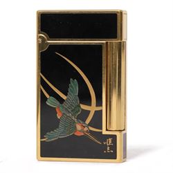 S J Dupont - Kawasemi, by artist Tadashi Inami, the Kingfisher Maki-E lighter with serial number 19CJN97, in the original presentation box