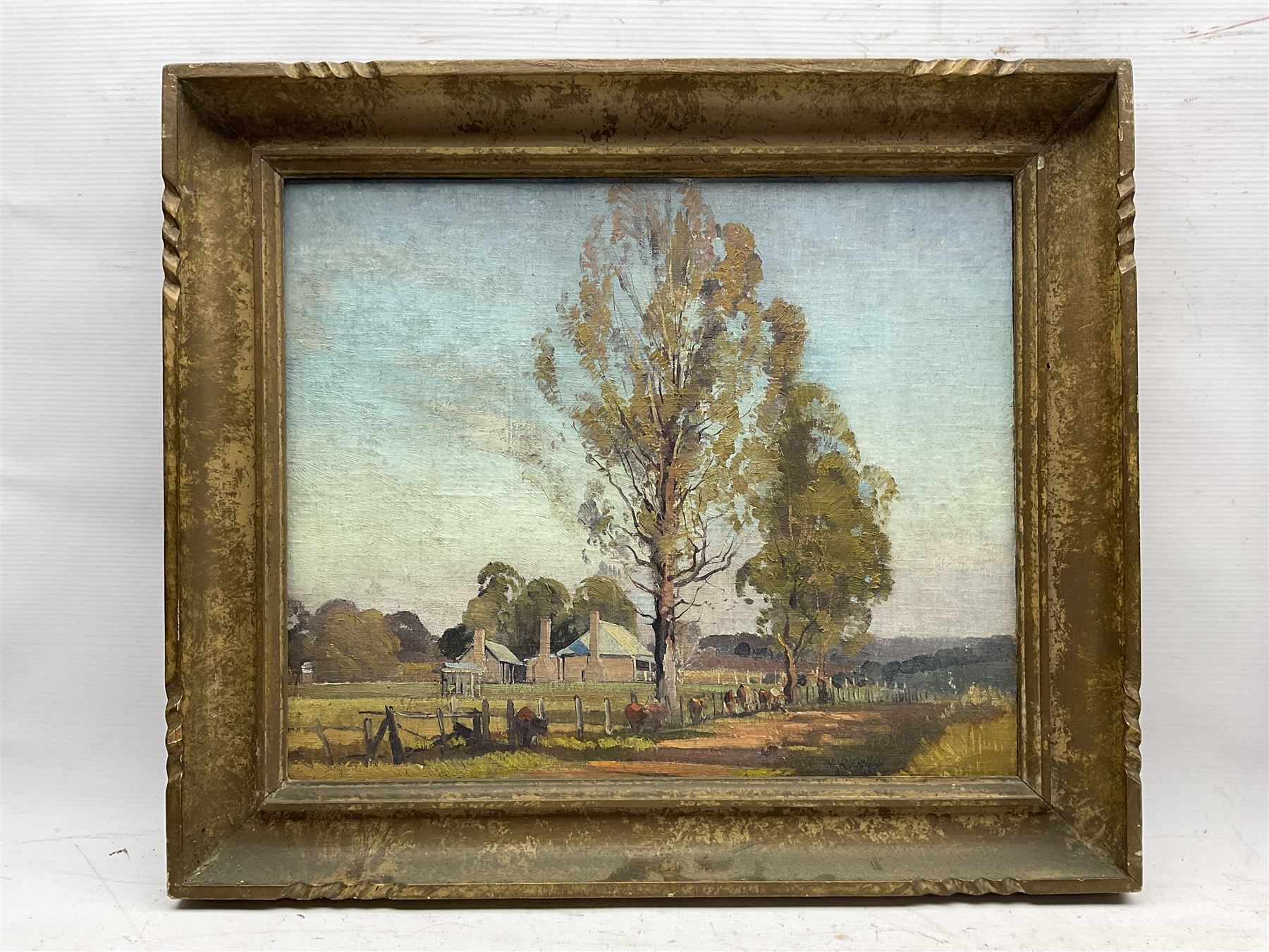 Herbert Reginald Gallop (Australian 1890-1958): 'The Country Road', oil on canvas laid on panel signed, titled verso 37cm x 45cm  