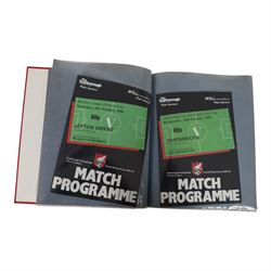 Comprehensive collection of approximately one-hundred and ninety Scarborough FC football programmes for the 1979/80, 1980/81 and 1981/82, 1982/83 seasons, all filed within eight dedicated Scarborough FC red Home and Away binders