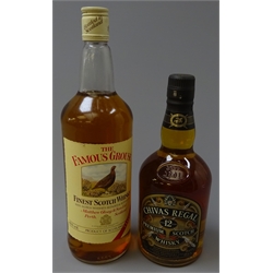  The Famous Grouse Finest Scotch Whisky, 1ltr 40%vol and Chivas Regal Premium Scotch Whisky, aged 12 years, 70cl 40%vol, 2btls   