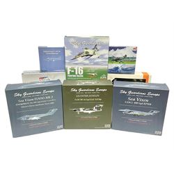 Nine 1:72 scale model aeroplanes compris
