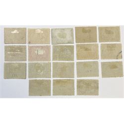 Canada Queen Victoria 1897 eighteen stamps, including high values to four dollars, all previously mounted