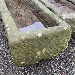 Two rectangular carved stone troughs - THIS LOT IS TO BE COLLECTED BY APPOINTMENT FROM DUGGLEBY STORAGE, GREAT HILL, EASTFIELD, SCARBOROUGH, YO11 3TX