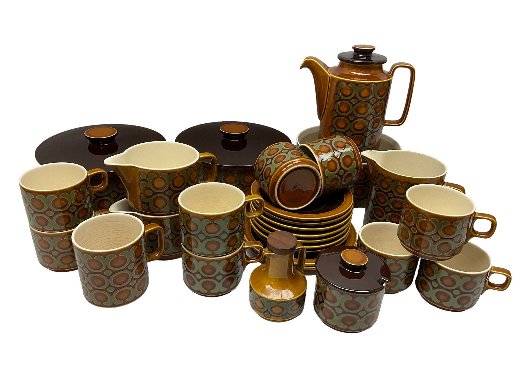 Hornsea Bronte pattern dinner and  wares, to include coffee pot, hot water jug, two milk jugs, two covered tureens etc (28)