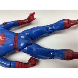 Group of early 90s Marvel/DC Comics toys; 1993 Kenner Batmobile with original Batman figure and plane; Marvel Comics Spider-Man 1994 Web of Steel series Hobgoblin Wing Bomber, incomplete Daily Bugle Playset and Scorpion; assorted figurines and later accessories 