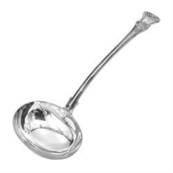  Victorian Newcastle silver Kings pattern soup ladle, hallmarked Lister & Sons, Newcastle 1846, L33cm