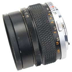 Olympus OM-4 T camera body serial no. 1126911, with two Olympus OM-System Zuiko MC Auto-S lenses, one 1:1.54 f=50mm, the other 1:1.8 f=50mm, an Auto-W 35mm 1:2 lens, Olympus OM winder 2, flash and other accessories, in a Tamrac carry case 