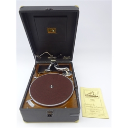  HMV portable gramophone model 102D with various 78 rpm records   