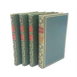  Bindings - Everyman's Library, Amelia, full blue calf and three volumes of Bowning's Poems & Plays 1833- 90, half green calf, all bound by Brian Frost Ex Bayntun Binder, 4vols  