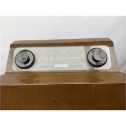 1930's Art Deco Murphy 146 floor standing radio, in walnut case, designed by Gordon Russel, H83cm W65cm, together with another Murphy valve radio in mahogany case
