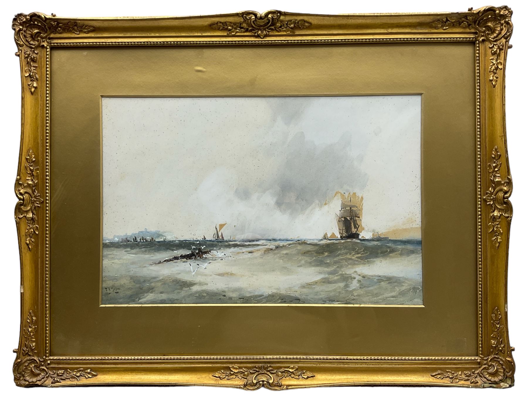 Frank Henry Mason (Staithes Group 1875-1965): Off Scarborough, watercolour signed 26cm x 40cm