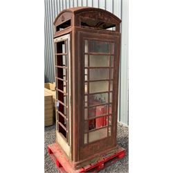 Original 1936 K6 telephone box, Tudor Crown top, painted red - THIS LOT IS TO BE COLLECTED BY APPOINTMENT FROM DUGGLEBY STORAGE, GREAT HILL, EASTFIELD, SCARBOROUGH, YO11 3TX