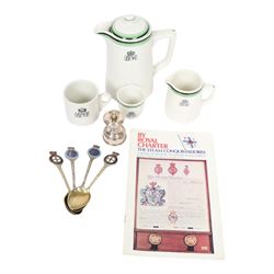 Pacific Steam Navigation Company tableware, comprising hot water pot, milk jug, egg cup an...