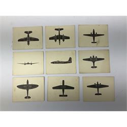 WW2 Royal Observer Corps - approximately one-hundred and seventy aircraft recognition cards; 1938 Instruction Booklet; cap badge and lapel badge; and cloth shoulder title