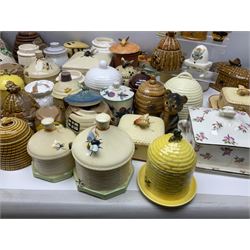 Large collection of honey pots, of various shapes, to include examples from Crown Devon, Marutomo ware, W.H Gloss, Goebel etc 