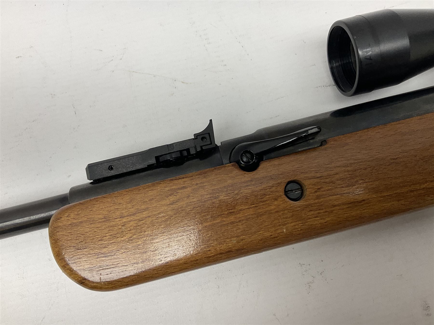 BSA 22 caliber air riffle with telescopic sight, in Fambeau hard case