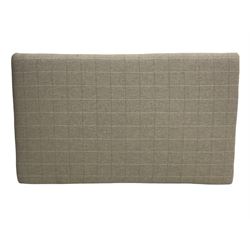 Kingsize double headboard, upholstered in check wool fabric, wall hanging