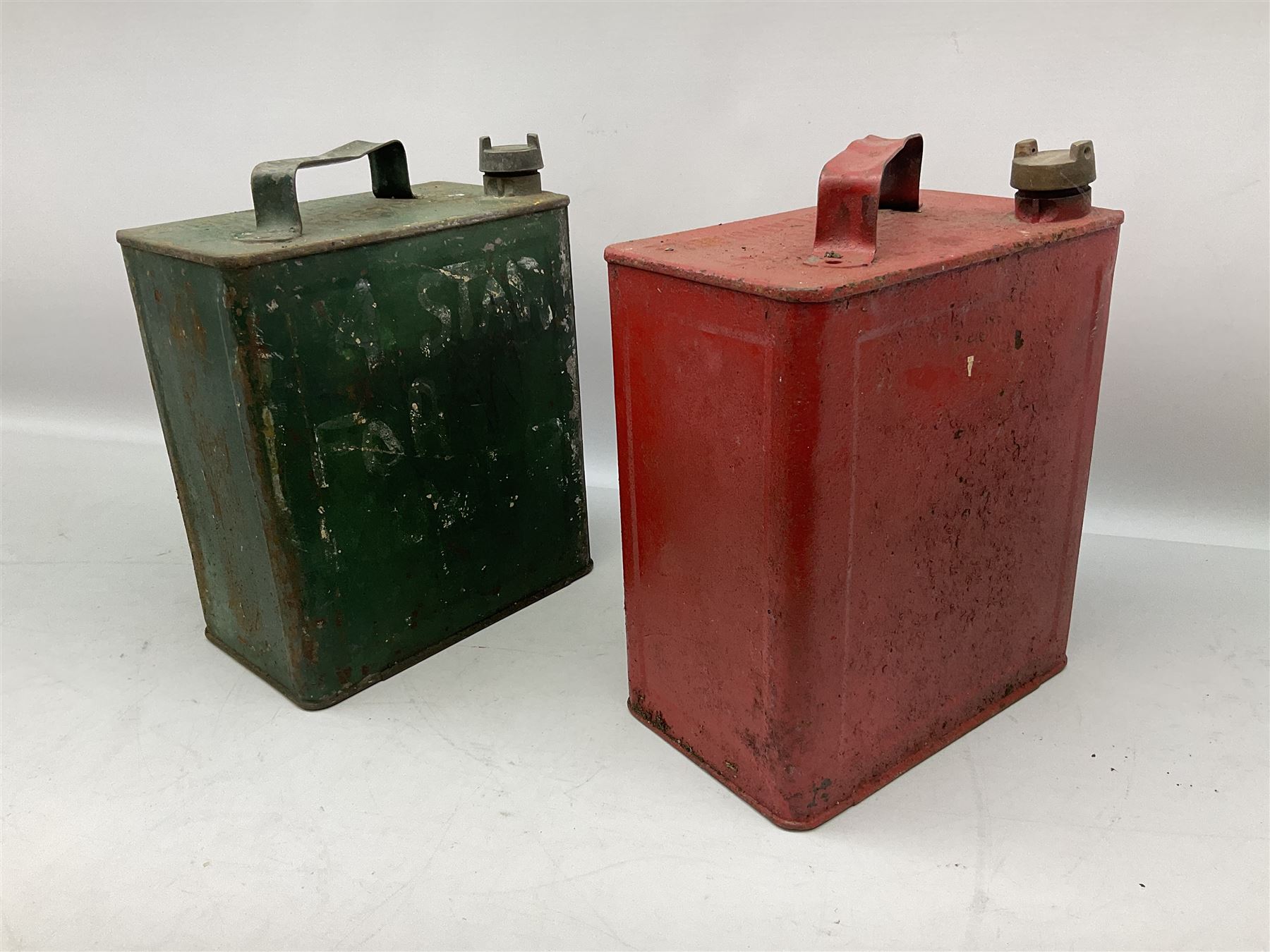 Two vintage petrol cans, H33.5cm, W24.5cm