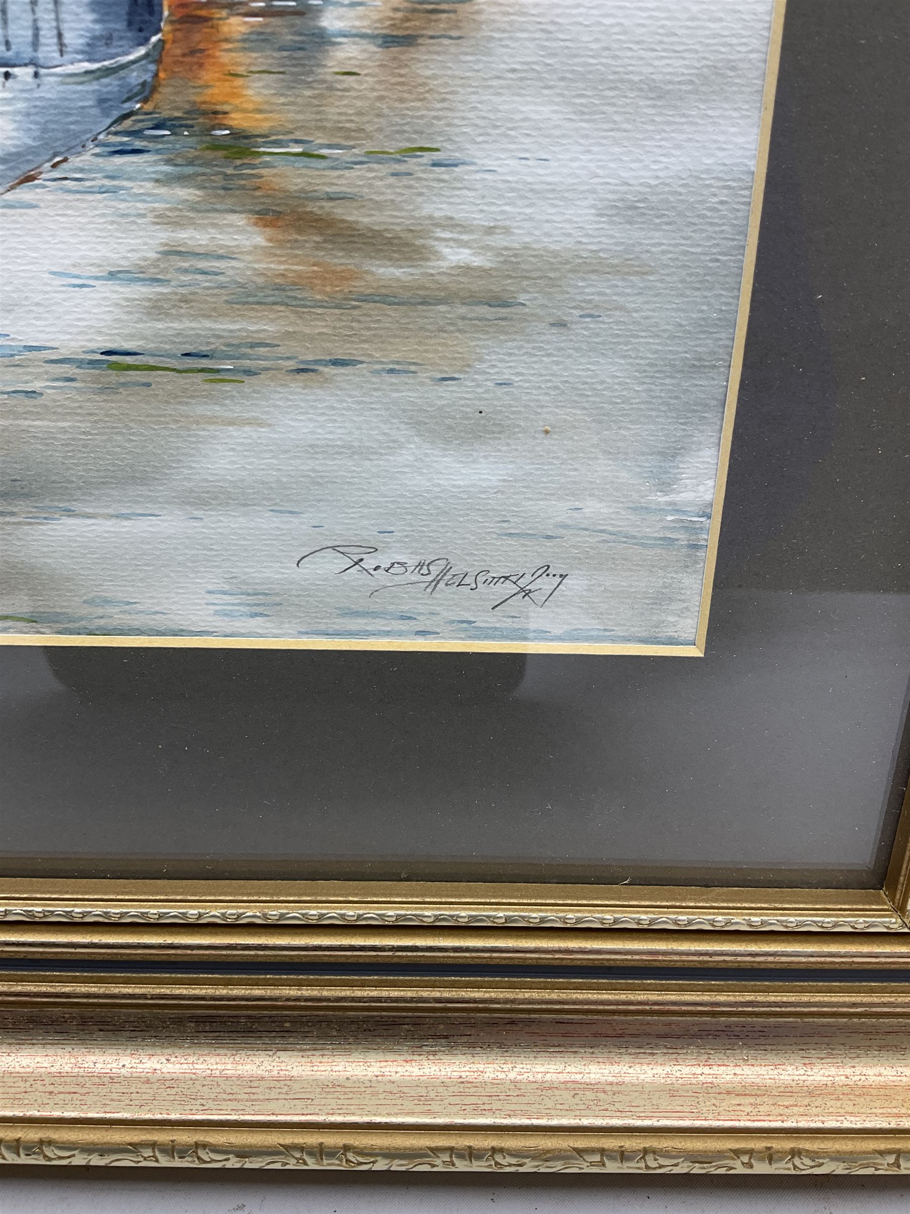 Mariusz Robaszkiewicz (Finnish contemporary): Ship in Helsinki Harbour, watercolour signed 29cm x 20cm