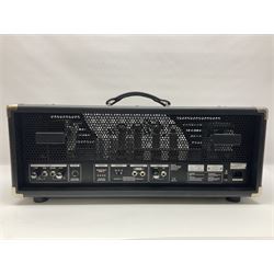 As new Bugera 333XL Infinium Hardcore 120-watt 3-channel tube amplifier head with reverb and Infinium tube life multiplier; date code 1507; number S1500576AAC L69cm; boxed with foot controller, power cable and paperwork