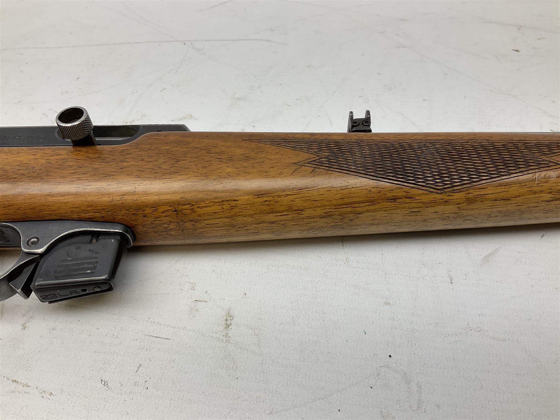 BRNO Model 581 semi-automatic .22 rifle, the 56cm barrel threaded for a sound moderator, serial no.4169, L101cm FIREARMS CERTIFICATE REQUIRED OR RFD