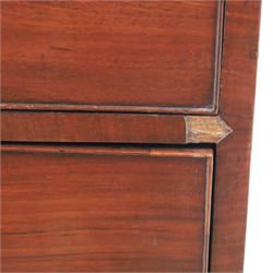 Early 19th century mahogany chest, fitted with short and two long drawers, crossbanded top, raised on bracket feet