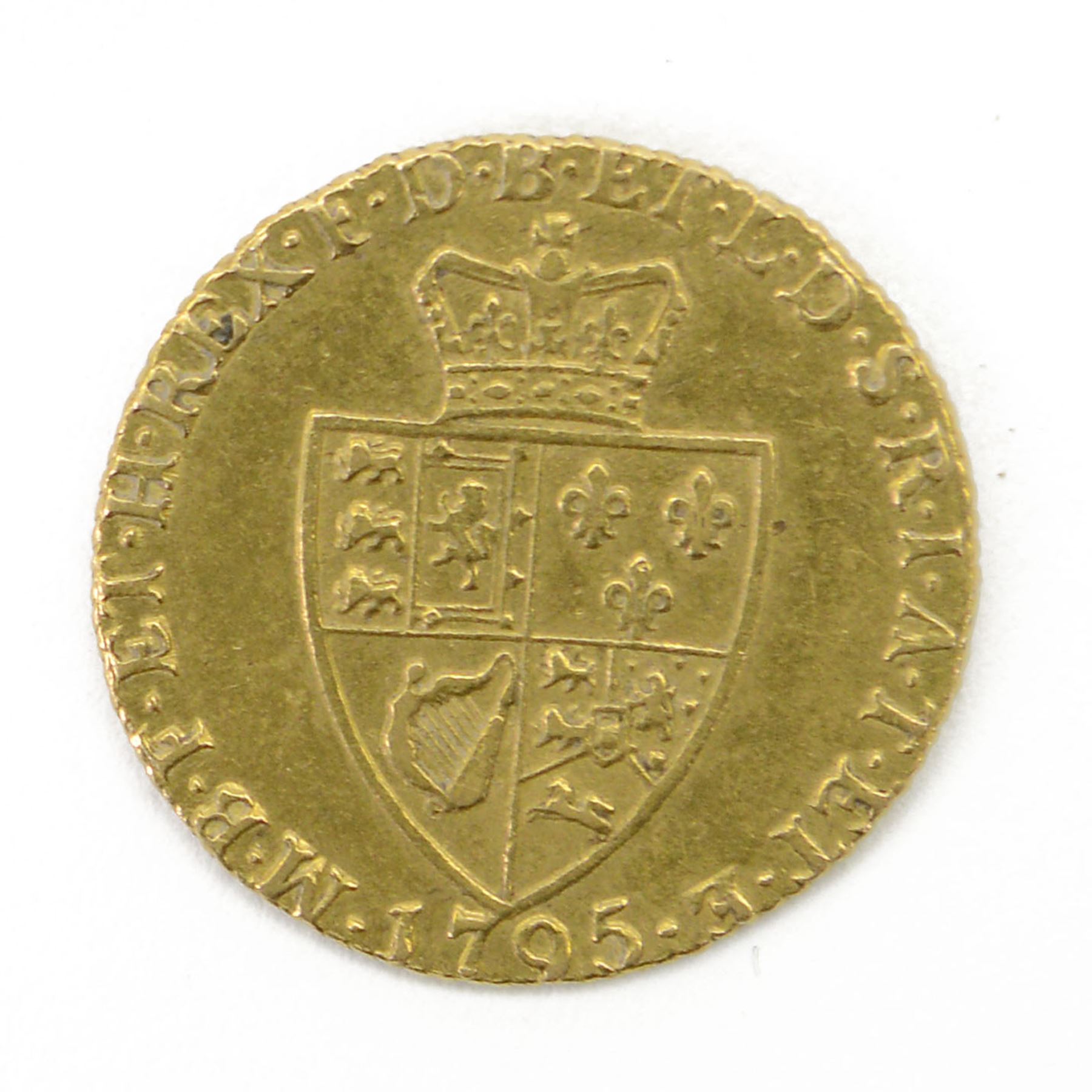 George III 1795 gold full spade guinea coin