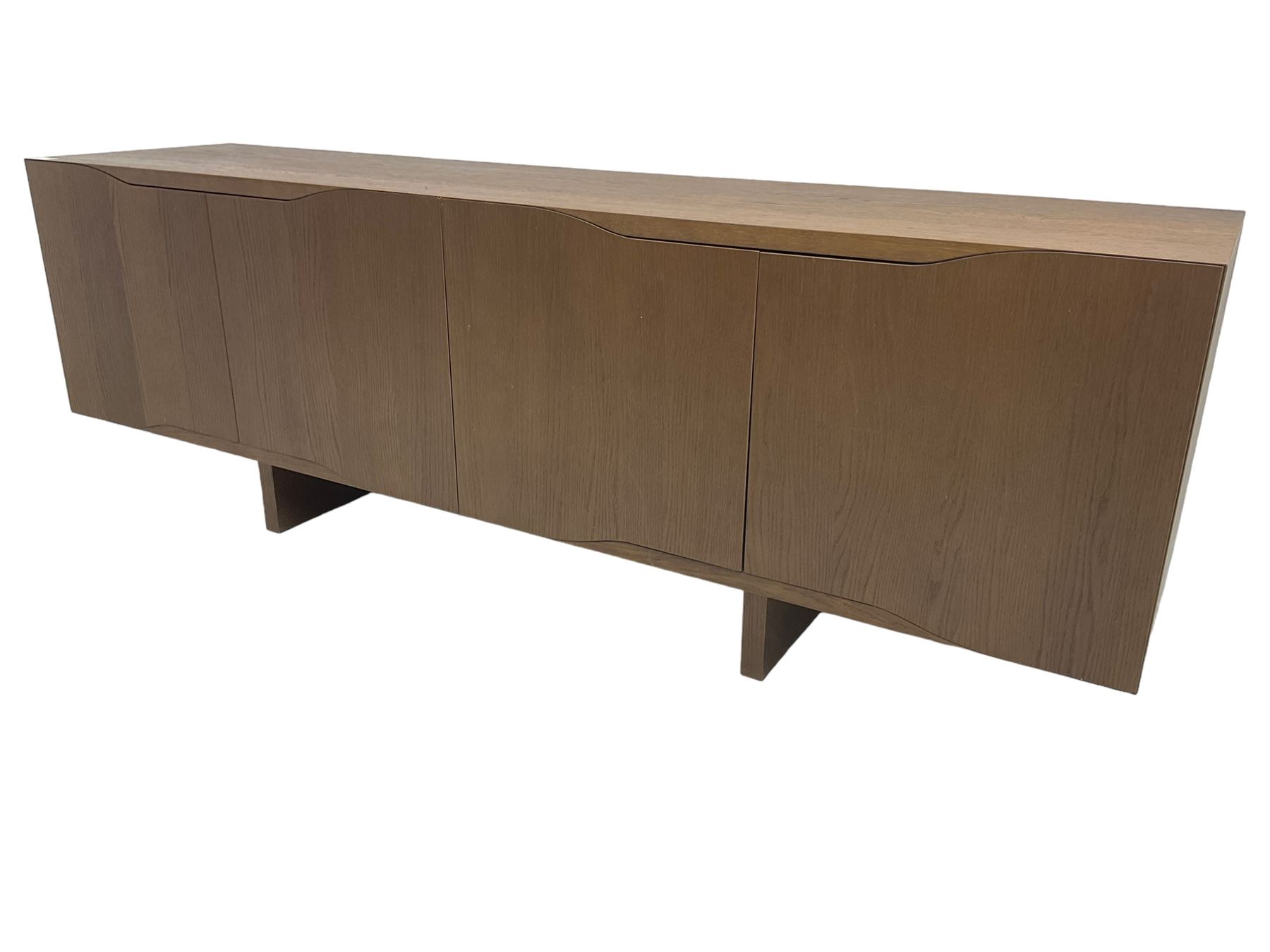 Varaschin - Jordan Italian contemporary stained oak sideboard, rectangular top over four cupboards, with push-latch action