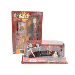 Star Wars figures, mostly Episode I, comprising two Hasbro Queen Amidala Collection dolls, Hasbro Watto figure, four Hasbro Revenge Of The Sith action figures (Obi-Wan Kenobi, Super Battle Droid, Darth Vader and Grevious's Bodyguard), four Applause collectible figures, two Applause The Phantom Menace magic cubes, Applause Darth Maul Mega Collectible, together with Disney Store Star Wars The Force Awakens Deluxe Figurine Playset and Figurine Playset (16)