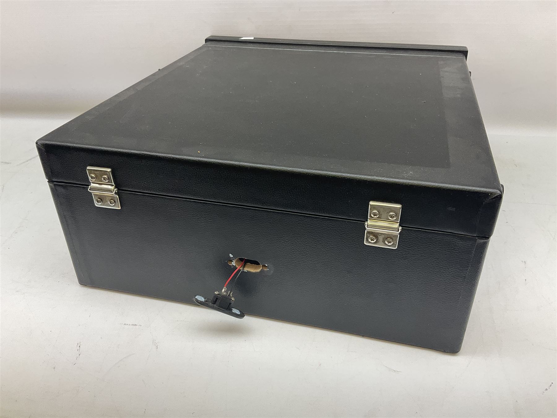 Large quantity of vinyl LPs, predominantly rock and pop, to include Elvis, Elton John, The Kinks, Deep Purple, Eurythmics, Whitney Houston, Phil Collins, Rolling Stones etc, in three boxes, together with quantity of 45 rpm records, Steepletone SRP1R-11 record player and record carry case