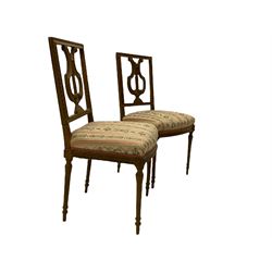 Pair of lyre back bedroom chairs 
