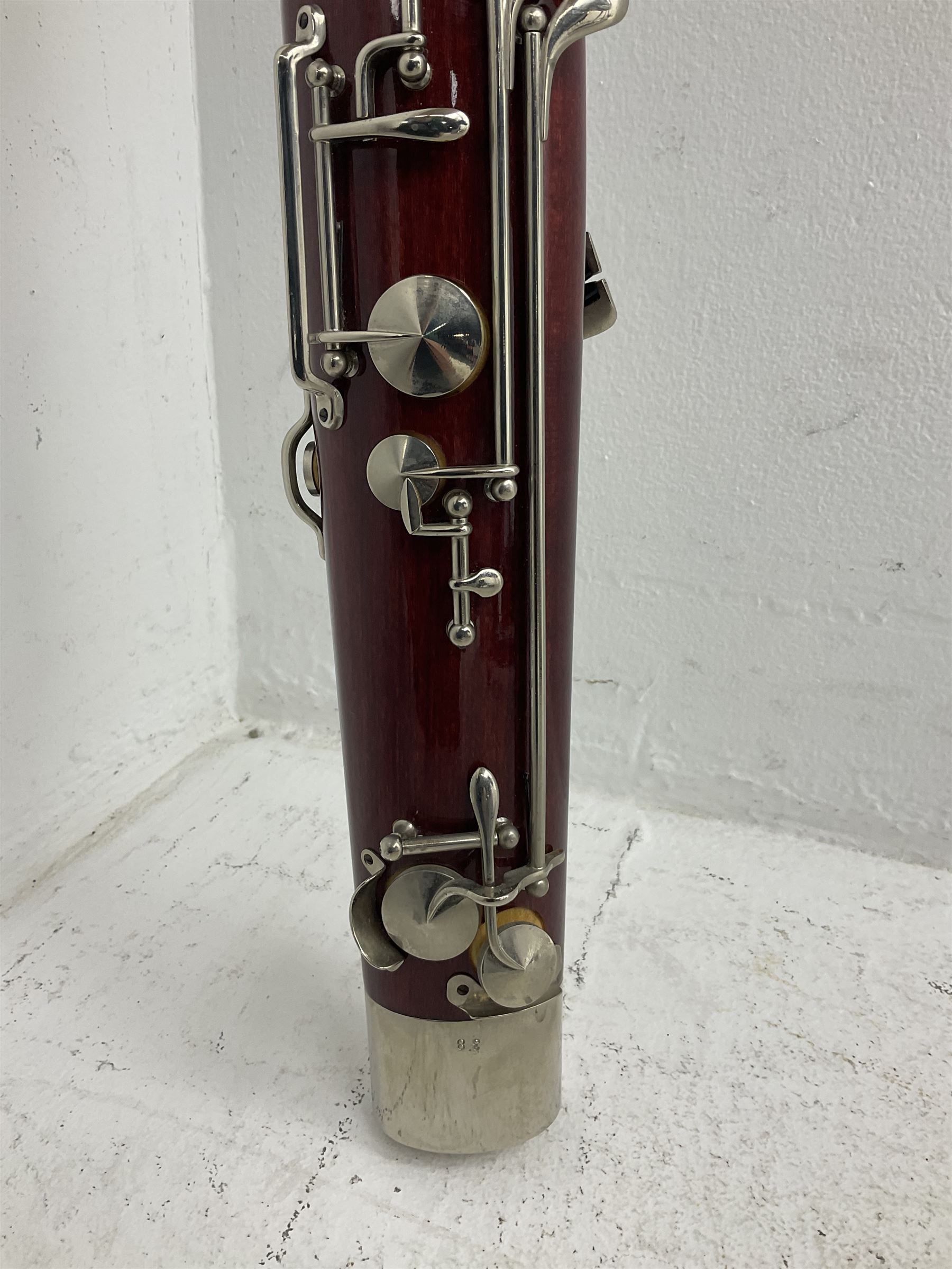 Lafleur bassoon imported by Boosey & Hawkes from Czechoslovakia, serial no.8 2600; in fitted hard carrying case with crooks and accessories