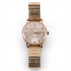 Eterna Matic gentleman's 9ct gold automatic presentation wristwatch, London import mark 1971, on expanding gilt strap
