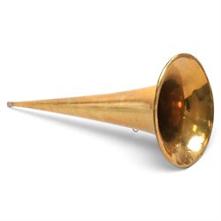 Early 20th century Edison Standard phonograph, in oak case, serial number S179930, together with a large brass phonograph horn and a collection of wax cylinders