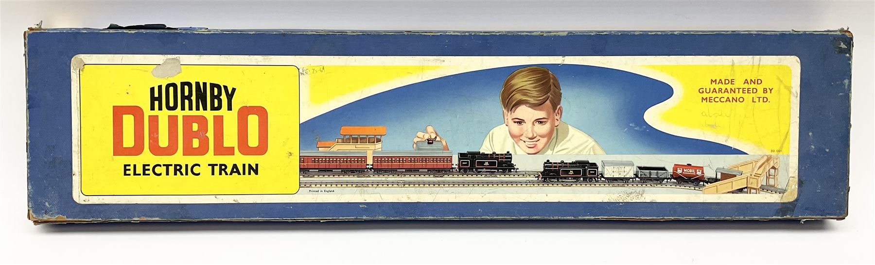 
Hornby Dublo - three-rail EDP10 Passenger Train set with 0-6-2 tank locomotive No.69567, two coaches and track, in long box with instructions.