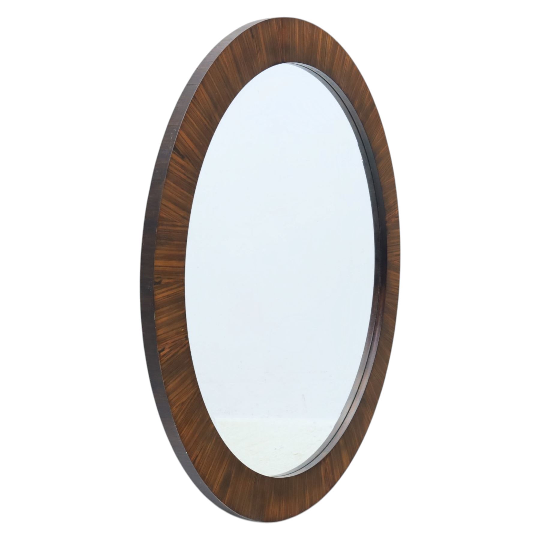 Uttermost - Circular wall mirror, with zebrawood veneer surround