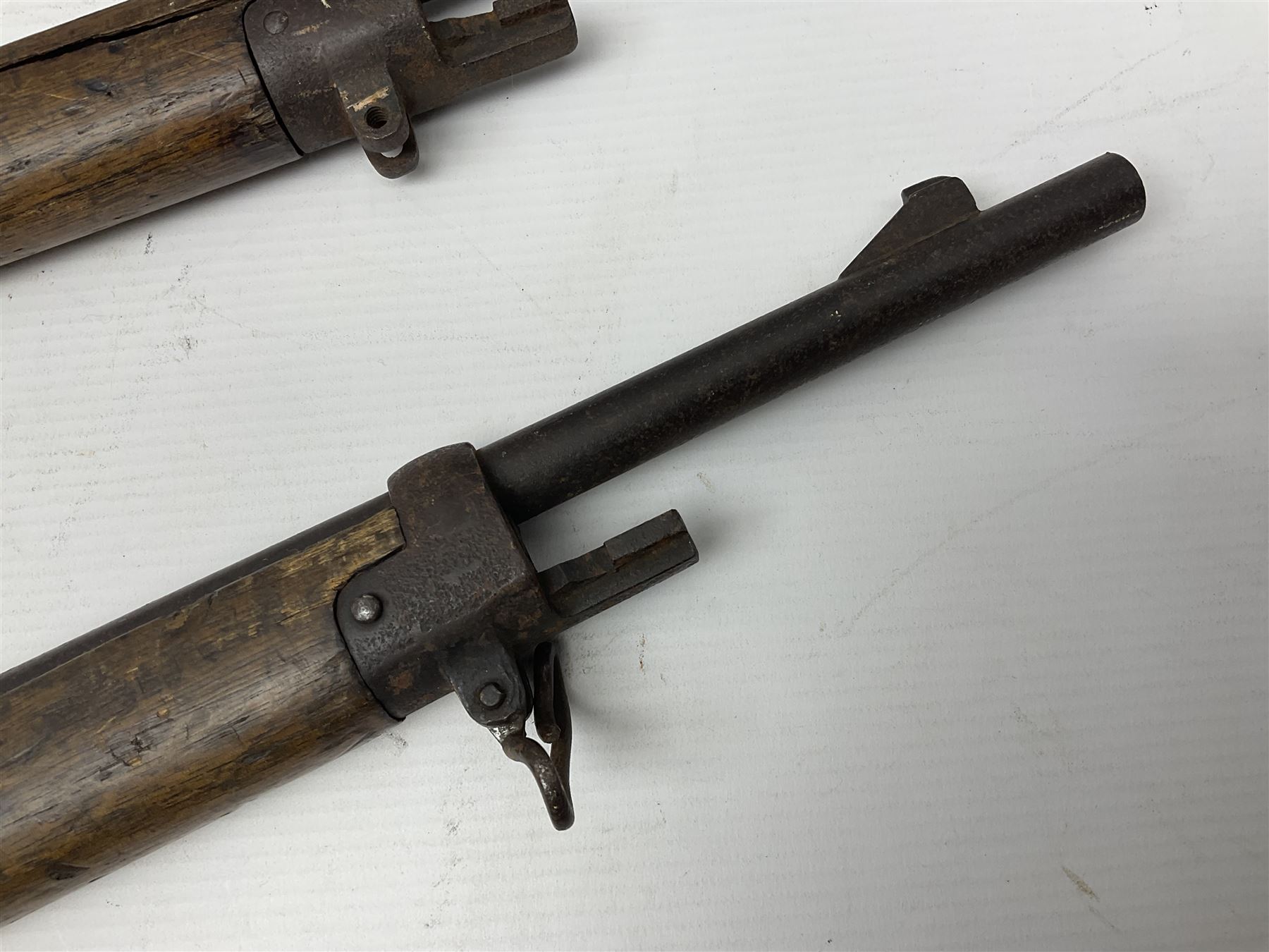 RFD ONLY AS NOT NITRO OR BLACK POWDER PROOFED - two late 19th century Martini Henry .303 carbines in poor condition for spares or repair, no visible numbers (2)