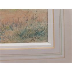 H Herbert (British 19th century): Boy Feeding his Terrier, watercolour signed and dated 1875, 22cm x 28cm