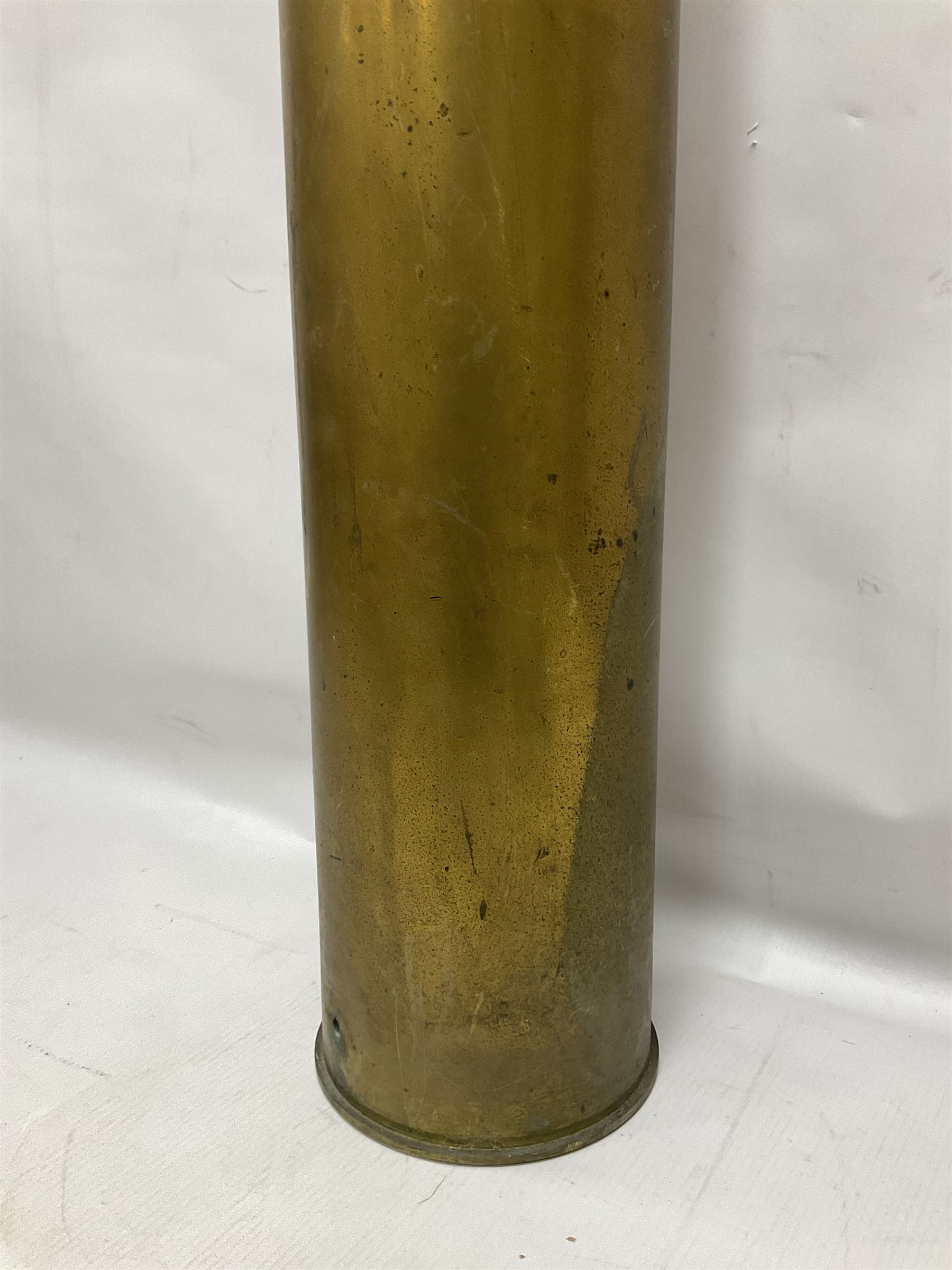 Large brass shell case, H70cm