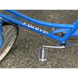 *'Forever' blue finish cargo tricycle, single speed, trailer size - 56cm x 75cm, H23cm