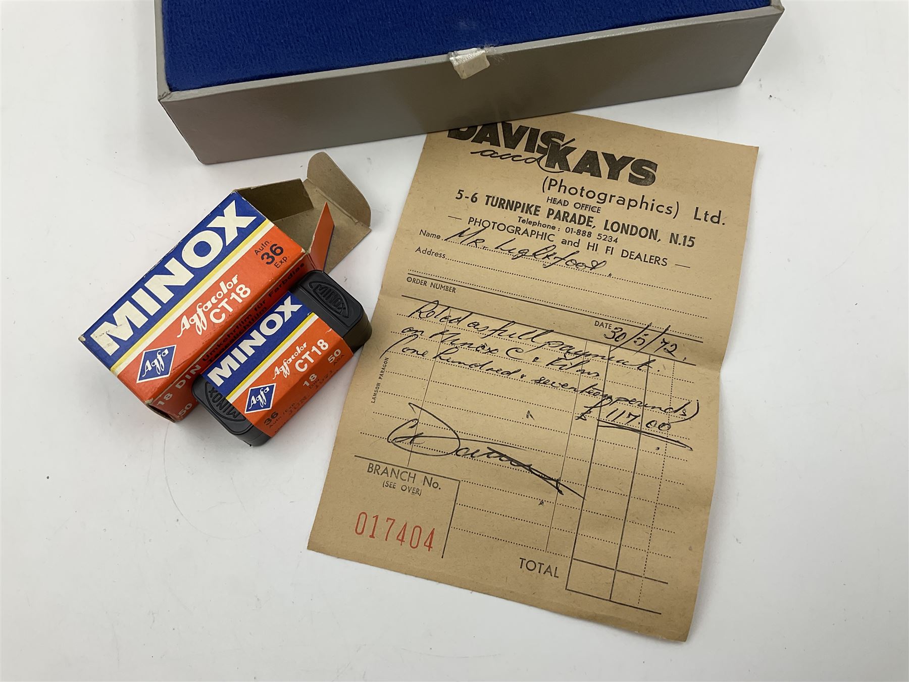 Minox C camera with 'Minox 1:3.5 f=15mm' lens, in fitted leather case with original box 