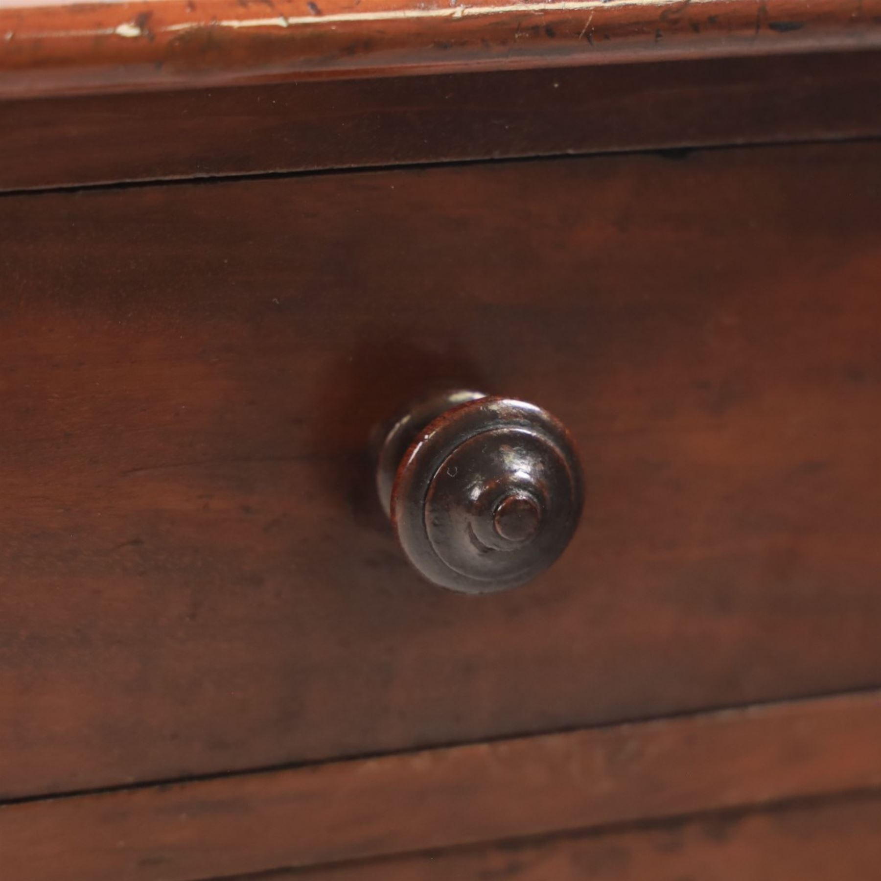 Victorian mahogany miniature table top chest of two drawers, H17cm