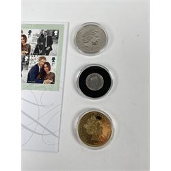 Four commemorative coins, comprising Queen Elizabeth II Tristan da Cunha 2016 '90th Birthday' silver one pound, and three five pound coins