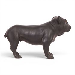 Wedgwood Black Basalt Bulldog, designed by Ernest Light, with impressed mark beneath, H7cm