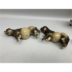 Set of six Cheval comical horse figures, modelled as Shetland ponies with spaghetti manes to include Palomino examples, all with Cheval Made in U.S.A stickers