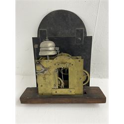 Etherington of Driffield - Rare three-train late 18th century 30-hour longcase clock in an oak case, flat topped hood with dentil moulding and blind fret, break arch hood door with attached pillars, trunk with a conforming door on a deep stepped plinth with shaped base, dial with a fully painted  arch and scroll spandrels in raised gesso, an unusual and rare dial having separate dials for the hours and minutes, dial inscribed 