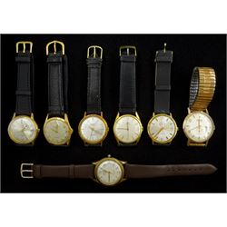 Four manual wind wristwatches including Tissot, Gevea, Helvetia and Thussy and three automatic wristwatches including Orfa, Sekona and Mondaine (7)